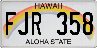HI license plate FJR358