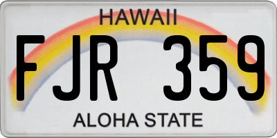 HI license plate FJR359