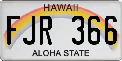 HI license plate FJR366