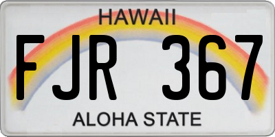 HI license plate FJR367