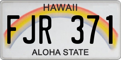 HI license plate FJR371