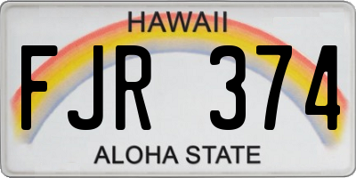 HI license plate FJR374