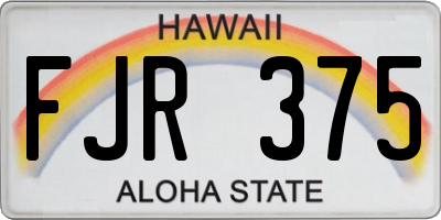 HI license plate FJR375