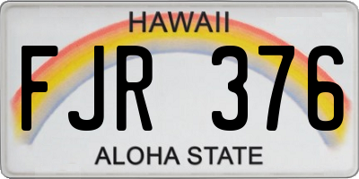 HI license plate FJR376