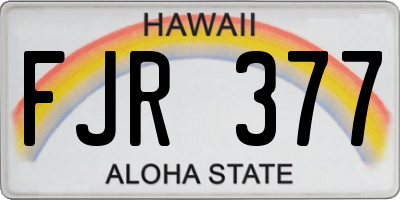 HI license plate FJR377