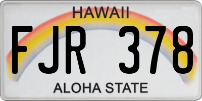 HI license plate FJR378