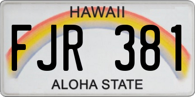 HI license plate FJR381