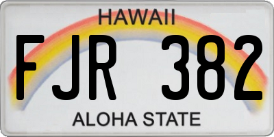 HI license plate FJR382