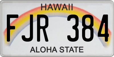 HI license plate FJR384