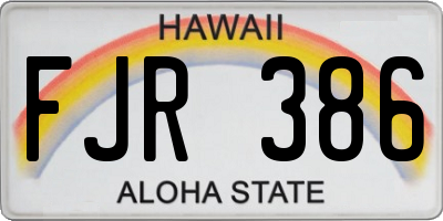 HI license plate FJR386