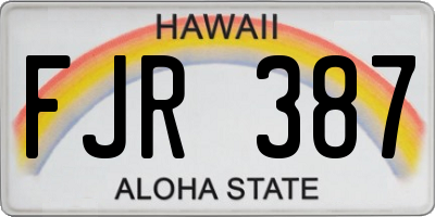 HI license plate FJR387