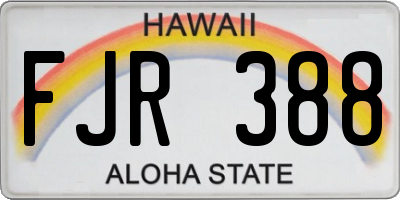 HI license plate FJR388