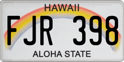 HI license plate FJR398