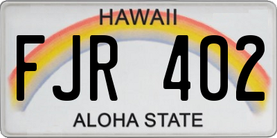HI license plate FJR402