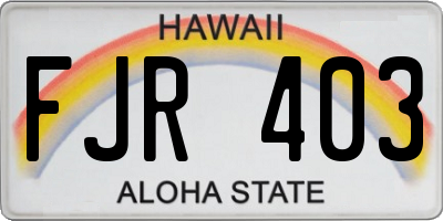 HI license plate FJR403