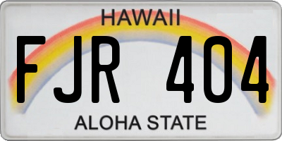 HI license plate FJR404