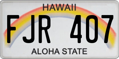 HI license plate FJR407