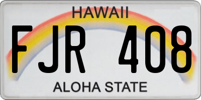 HI license plate FJR408
