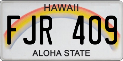 HI license plate FJR409