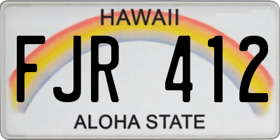 HI license plate FJR412