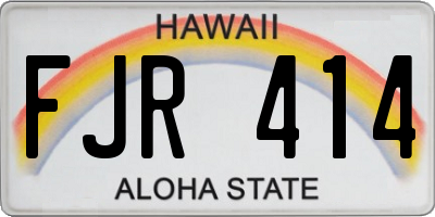 HI license plate FJR414