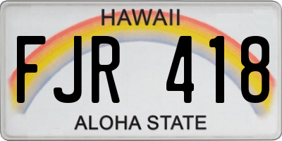 HI license plate FJR418