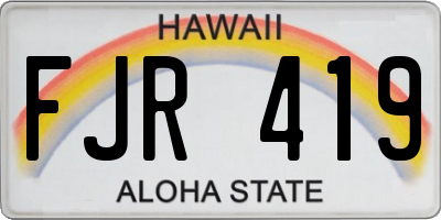 HI license plate FJR419