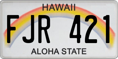 HI license plate FJR421