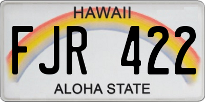 HI license plate FJR422