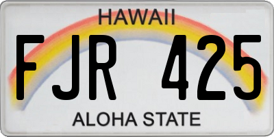 HI license plate FJR425