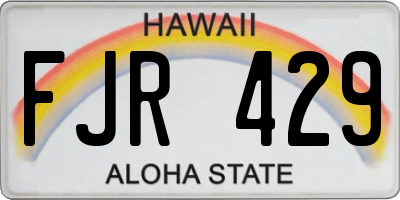 HI license plate FJR429