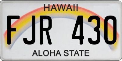 HI license plate FJR430