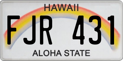 HI license plate FJR431