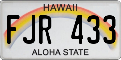 HI license plate FJR433