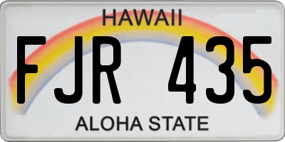 HI license plate FJR435