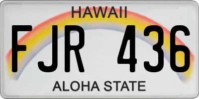 HI license plate FJR436