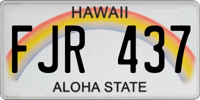 HI license plate FJR437