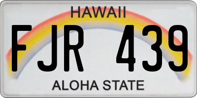 HI license plate FJR439