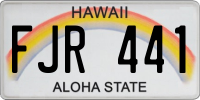 HI license plate FJR441