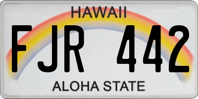 HI license plate FJR442