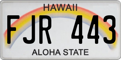 HI license plate FJR443
