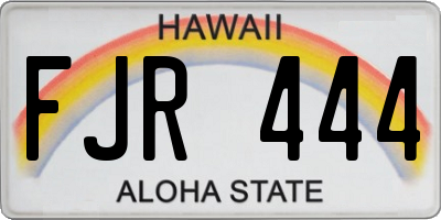 HI license plate FJR444
