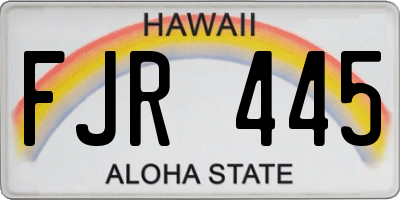 HI license plate FJR445