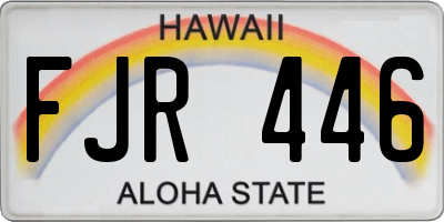 HI license plate FJR446