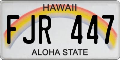 HI license plate FJR447
