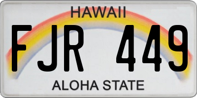 HI license plate FJR449
