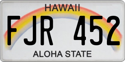 HI license plate FJR452