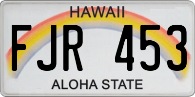 HI license plate FJR453