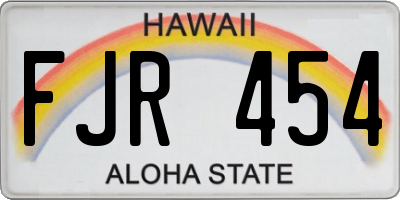 HI license plate FJR454