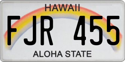 HI license plate FJR455